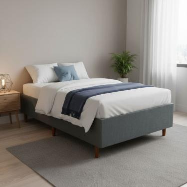 Imagem de Base Cama Box Solteiro Padrão 88x188x37 Cor Cinza