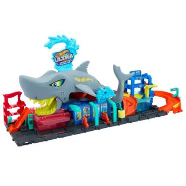 Imagem de Hot wheels city pista color reveal lava rápido ultra shark - mattel ht