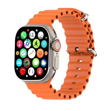 Imagem de Relógio Digital Smartwatch Watch 9 Ultra Mini 41mm Pulseira Oceano Laranja