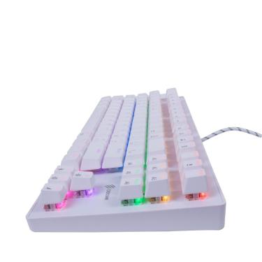 Imagem de Teclado Mecânico Gamer Wolf Tc605 - Led Rainbow - Switch Outemu Brown- Abnt Branco