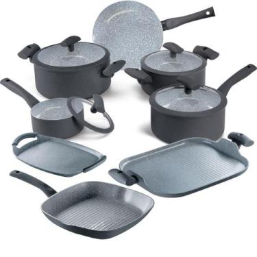 Imagem de Jogo Panelas Hercules Revestimento Ceramico Indução 8 Peças