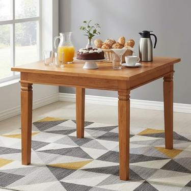 Imagem de Mesa de Jantar 80x80cm Quadrada – Madeira Maciça, Envernizada