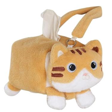 Imagem de Caixa de tecido para carro - porta-guardanapo de carro gato caixa de tecido, organizador de armazenamento de decoração bonito distribuidor de guardanapo para apoio de cabeça apoio (Style A)