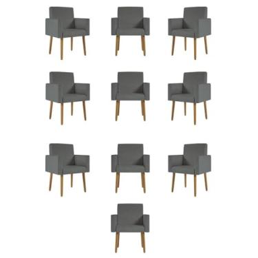 Imagem de Kit 10 Cadeiras Poltronas Decorativa - Escritório - Recepção Cor:cinza
