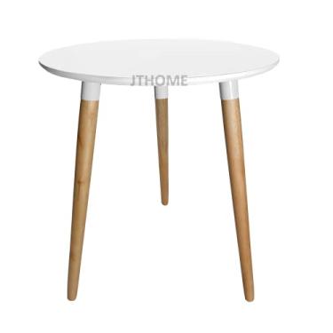 Imagem de Mesa Jantar Redonda 70cm Ayme 3 Pé Palito Canhão (Branco)