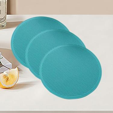Imagem de Conjunto de tapetes de silicone para pratos quentes, 3 suportes de panela resistentes ao calor, balcão de cozinha, mesa, itens essenciais para casa, almofadas quentes antimanchas para panelas e