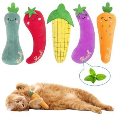 Imagem de Bestac Brinquedo para gatos em forma de erva-dos-gatos – preenchido com erva de gato para conforto, resistente a mordidas, interativo e calmante, libera instintos naturais dos gatos, adequado para