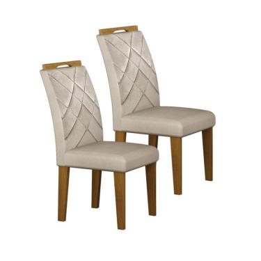 Imagem de Conjunto com 2 Cadeiras Larissa Camurça Palha e Freijó