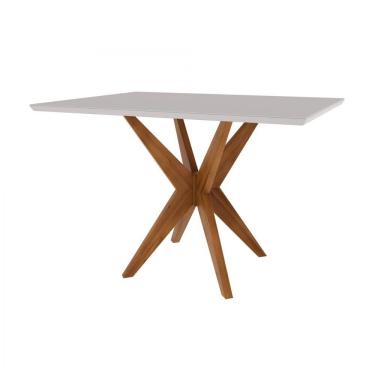 Imagem de Mesa De Jantar 4 Lugares 120x90cm Donna Nesher Móveis Mel Natural-off White.