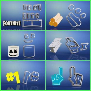 Imagem de Cortador Kit Fortnite - 23 Modelos Completo 5 Cm