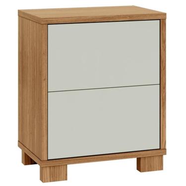 Imagem de Mesa De Cabeceira 2 Gavetas 54cm Click D03 Freijó Off White - Lyam Decor