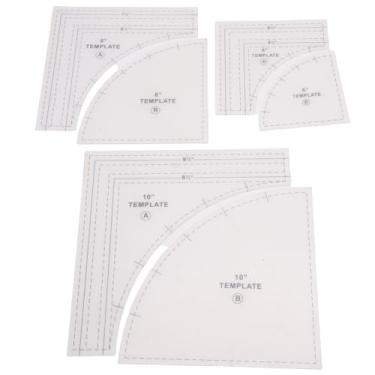 Imagem de GLOGLOW Modelos de Réguas de Acolchoamento Grandes, Modelos de Acolchoamento 10 pol. 8 pol. 6 . Com Margem de Costura de 1/4 . para Projetos de Costura de Retalhos de Corte de Tecido de Réguas de Grandes,