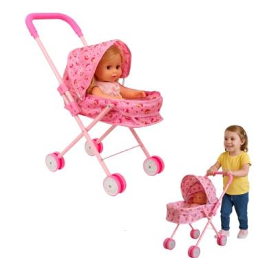 Imagem de Carrinho De Boneca Estilo Berço Para Boneca Brinquedo Menina 3 anos Carrinhos de Bebê para Bonecas