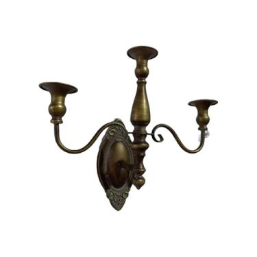 Imagem de KiBcsLic Candelabro de parede, suporte de vela decorativo retrô, ornamento para banquete, quintal, lareira, festa, quarto