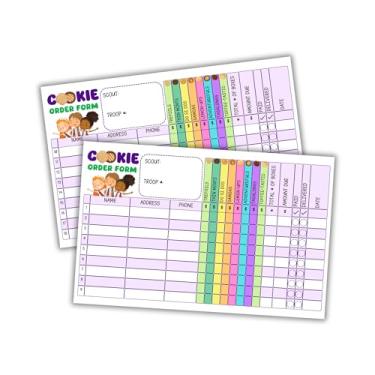 Imagem de Scout Cookies Grade de formulário de pedido com cookies | Pacote com 30 cartões de 21,6 x 14 cm distribuídos para vizinhos cabine de rastreador vendido aqui cabide de porta adesivos de agradecimento