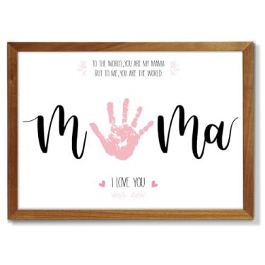 Imagem de QOUBAI Kit de artesanato de Natal com impressão à mão, presentes de Natal de filha ou filho, crianças, adultos, lembrança de impressão à mão para mãe, avó, presentes de aniversário, lembrancinha de