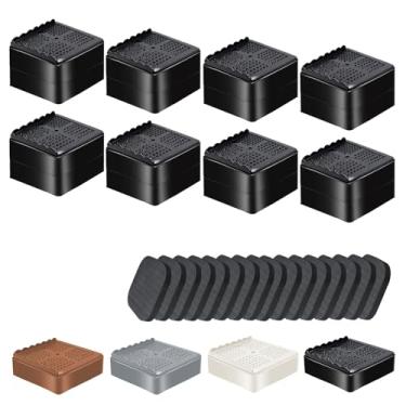 Imagem de Elevadores de cama para móveis, resistentes, 2,5 cm, 5,1 cm, 7,6 cm, 10,2 cm, em forma de L, ajustável, elevadores de cama para pernas de mesa, sofá, poltrona, geladeira, máquina de lavar (2,5 cm +
