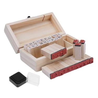 Imagem de UGPLM Conjunto de 36 Carimbos de Madeira e Borracha Estilo Vintage Decorativos com Letras e Números de a a Z para Pintura Decoração de Diários