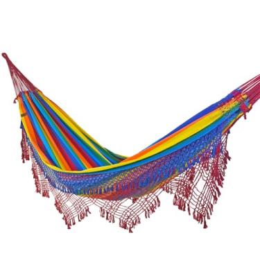 Imagem de Rede de Dormir e Descanso Duquesa Super Casal Algodão Jaguaruana (Arco Iris)