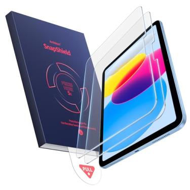 Imagem de Ambison Pacote com 2 protetores de tela para iPad 11ª/10ª geração A16 (11/10,9 polegadas, 2025/2022) | Vidro temperado 10X mais forte | Bandeja de alinhamento Pro | Suporte para Apple Pencil |