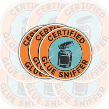 Imagem de 3 peças adesivas certificadas para farejador de cola, decalque de vinil vintage à prova d'água para laptop, garrafa de água, carro, caderno, presente engraçado para amantes de artesanato e amadores de