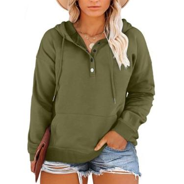 Imagem de Moletom feminino Eytino plus size de manga comprida verde 3X