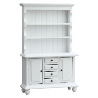 Imagem de Armário de armazenamento branco Dollhouse Miniature 1:12 Disco de 3 pr