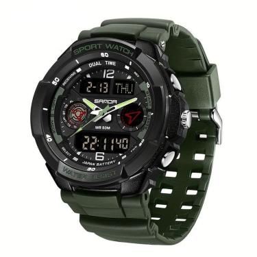 Imagem de Relógio Esportivo Masculino  Resistente  gua com Cronmetro e Luz Noturna Resistente à água 50m