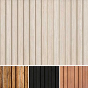 Imagem de Papel Parede Madeira Clara Adesivo Ripado 5m X 45cm Lavável - Leotack,