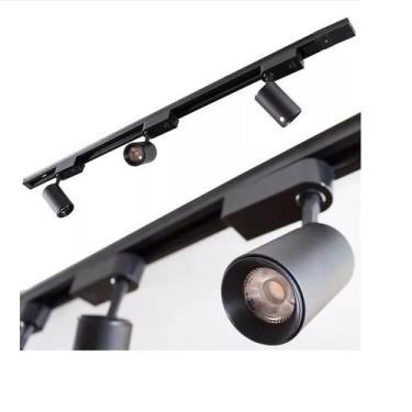 Imagem de Trilho Eletrificado 1m + 3 Spot Led 7w 4000k Bivolt Preto - Delis
