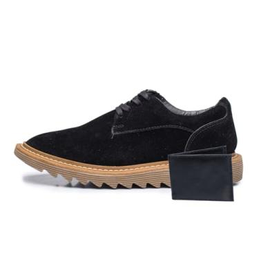 Imagem de Sapato Social Oxford Masculino em Camurça, Estilo Brogue com Solado Tratorado e Carteira, para Festas e Uso Diário (Preto Ambar, BR, Adulto, Numérico, 40)
