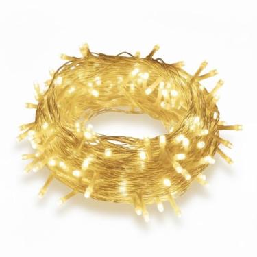 Imagem de Fio de Fada LED 10 Metros 100 Luzes Decorativas de Natal 220V Branco Quente – Luz de Fada para Pisca Pisca Decoração Natalina Arvore de Natal Premium MyBrins