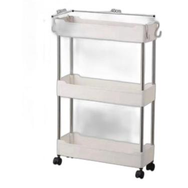 Imagem de Prateleira Carrinho Organizador Multiuso 3 Andares Branco