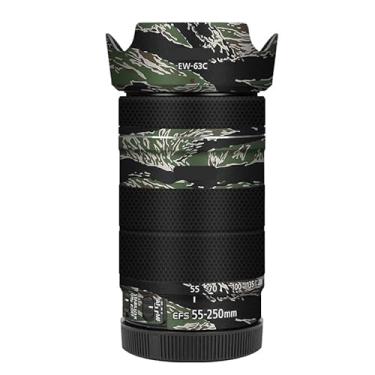 Imagem de EFS 55-250 4-5.6 Película de vinil adesivo protetor para câmera para Canon EF-S 55-250 mm F4-5.6 é STM III Acessórios de fotografia (Camuflagem com listras de tigre)