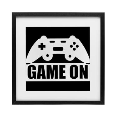 Imagem de Stupell Industries Game On Retro Black & White Black Framed Print Under Glass, design by Kim Allen, 16 x 16