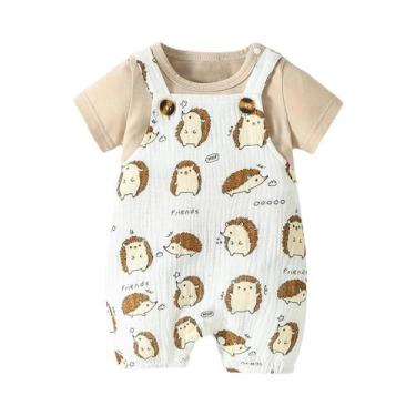 Imagem de Conjunto de Roupa Infantil Masculina - Camiseta de Manga Curta e Suspe