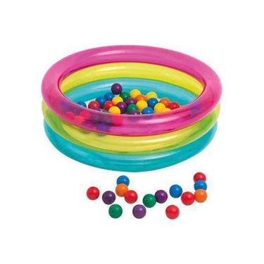 Imagem de Piscina Inflável Infantil 50 Bolinhas Intex - Multi Colorido