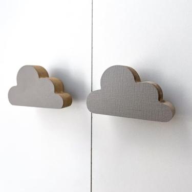 Imagem de 10 Puxadores Nuvem Cinza Infantil Porta Cômoda Gaveta Móveis Quarto