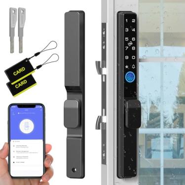 Imagem de Fechadura de porta de vidro deslizante, fechadura inteligente Eseesmart com código de impressão digital, teclado RFID, Bluetooth, chave de aplicativo, eletrônico, biométrico, digital, sem chave