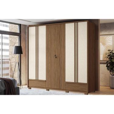 Imagem de Guarda Roupa Casal 6 Portas E 5 Gavetas C- Pés Democrata Jatoba-areia - Santos Andirá