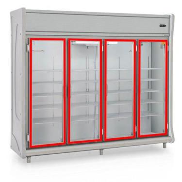 Imagem de Kit 4 Borracha Gaxeta Gelopar GEVT 2P 3P 4P 5P 6P Refrigerador Exposit