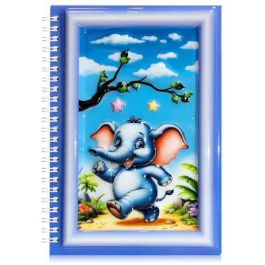 Imagem de omatek smart technologies Caderno espiral A5 – Caderno espiral de capa dura fofo com capa brilhante 3D, 80 folhas – Caderno escolar para crianças, meninas e meninos, caderno de presente – Jumbo alegre