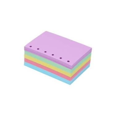 Imagem de XiowDow Papel fichário A7, 5 cores, folhas soltas, refil de caderno em branco, 150 g/m², 250 folhas por pacote para escrever diário (250 folhas claras, 5 cores)