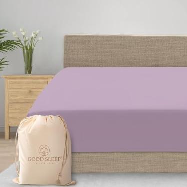 Imagem de Good Sleep Bedding Lençol com elástico Twin GG 1000 fios extra longo Twin XL, macio e respirável com bolso profundo de 41 cm, 100% algodão egípcio - lavanda