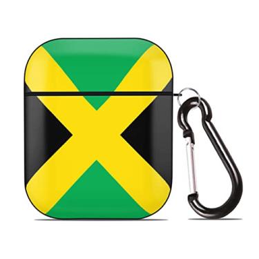 Imagem de Capa para AirPods 1 e 2 Bandeira da Jamaica Capa de Proteção de Corpo Inteiro para Fone de Ouvido Capa Rígida de PC