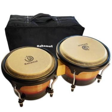 Imagem de Conjunto de tambores Bongo BAHAMUT 7+9 Bongos de madeira com chave de 