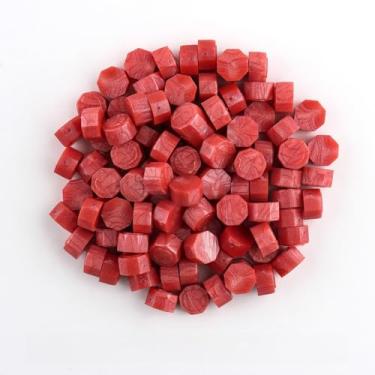 Imagem de Contas de cera de vedação vermelhas, contas de selo de cera octogonal para selos de selos de envelope, convites, embalagens de vinho, selagem de letras