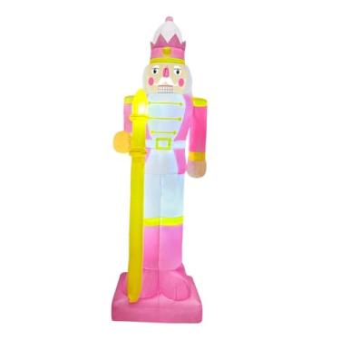 Imagem de Esquirla Quebra-nozes inflável de 2,33 m para decoração de jardim, quintal e Decoração natalina original com LED.