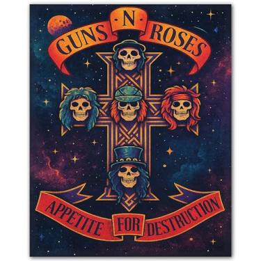 Imagem de ZUKIY Rock Legends Rebel Vibe - Pôster clássico de rock and roll 20 x 25 para amantes de música - Arte de parede de banda vintage dos anos 80 e 90 para decoração de quarto, estúdio, escritório ou bar