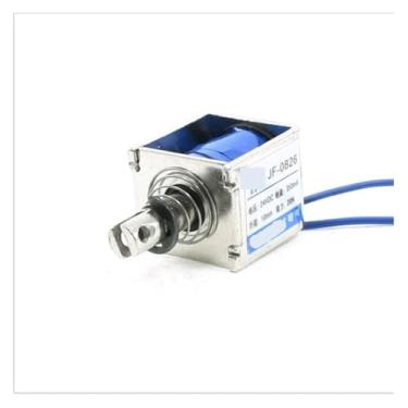 Imagem de JF-0826B DC 24V 350mA 10mm Stroke 20N 2Kg 2.0 kg Force Push Type Open Frame Solenóide Eletroímã